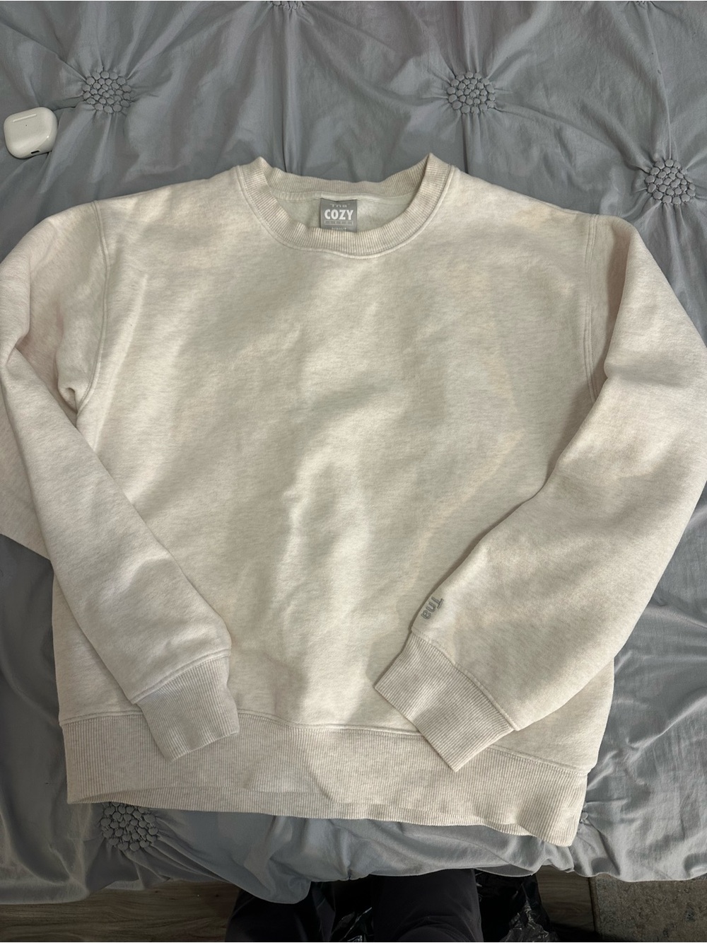 Aritzia Cozy Crewneck Sweatshirt in Light Beige/Cream